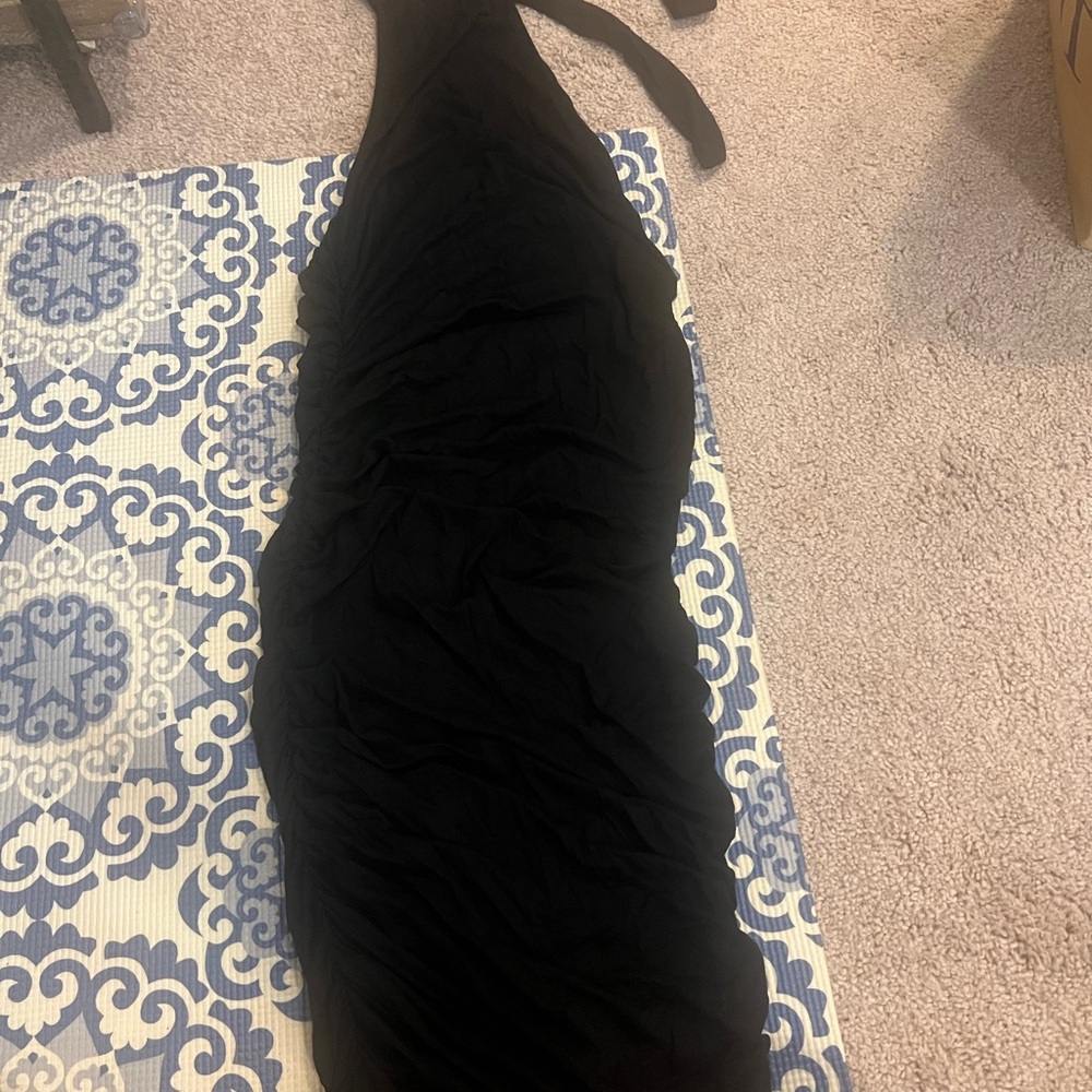 ASOS Black Ruched Racer Dress - Picture 4 of 4